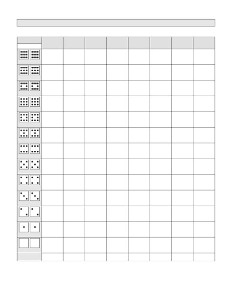 Free Printable Domino Score Sheets